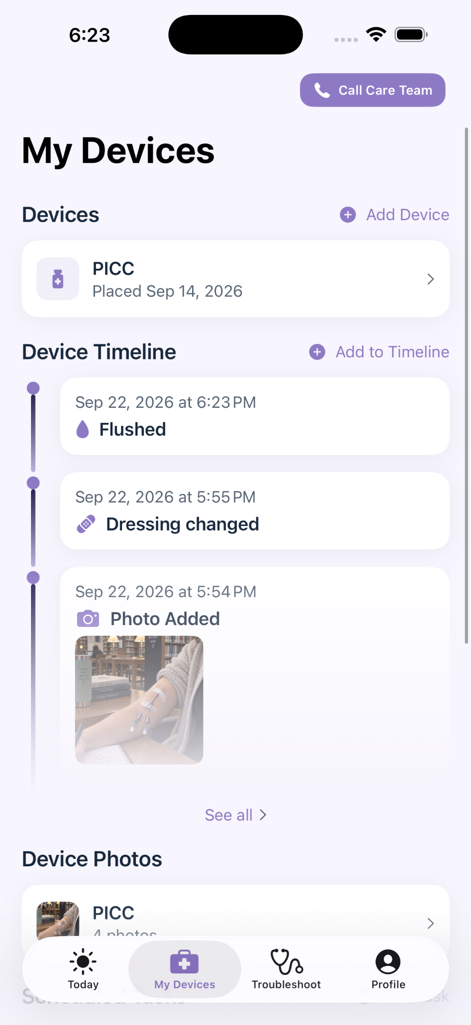 My Devices screen